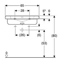 Раковина Geberit Selnova Comfort Square 500.788.01.7 65 см для людей с ограниченными физическими возможностями, белый глянец, фото №3