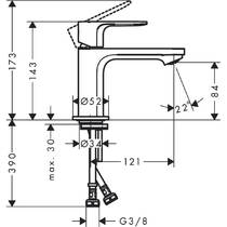 Смеситель для раковины Hansgrohe Rebris S 72514000, фото №2