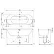 Ванна кварилова Villeroy&Boch Oberon 2.0 UBQ180OBR9CD00V-RW 180х80 см білий матовий, фото 3