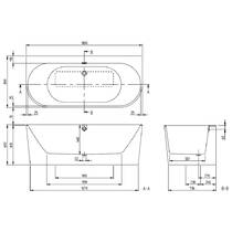 Ванна кварилова Villeroy&Boch Oberon 2.0 UBQ180OBR9CD00V-RW 180х80 см білий матовий, фото №2