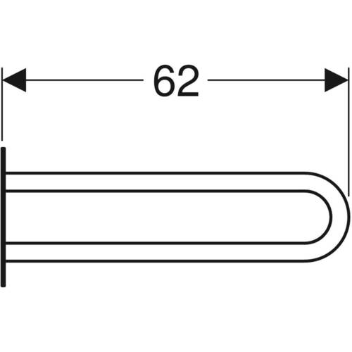 Поручень Kolo Lehnen Funktion L1054601 неподвижный 600 мм, нержавеющая сталь гладкая, фото 4