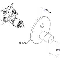 Смеситель скрытого монтажа для ванны/душа Kludi Bozz 38659N076 брашированное золото, фото №2