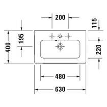 Раковина Duravit ME by Starck 2342630060 63 см білий глянець, фото №2