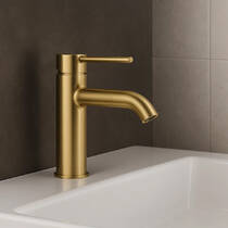 Змішувач для раковини Kludi Bozz 38282N076 брашоване золото, фото №1