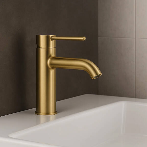 Змішувач для раковини Kludi Bozz 38282N076 брашоване золото, фото 1