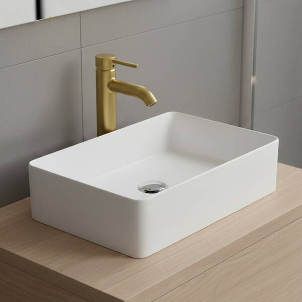 Змішувач для раковини Kludi Bozz 38288N076 з донним клапаном PUSH-OPEN, брашоване золото, фото 1