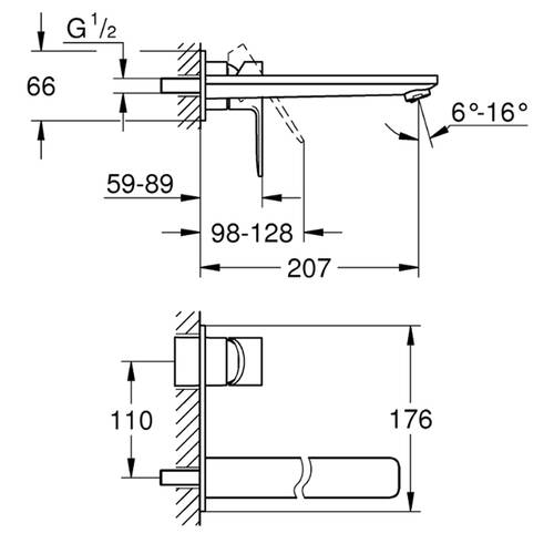 Змішувач прихованого монтажу для раковини Grohe Lineare 23444DC1 суперсталь, фото 2