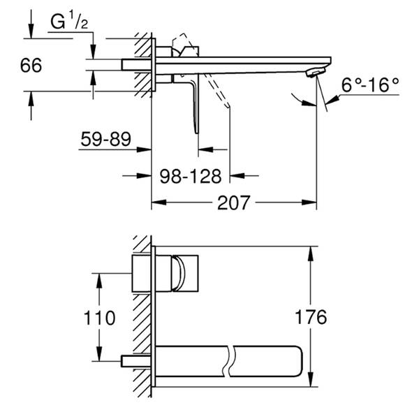 Змішувач прихованого монтажу для раковини Grohe Lineare 23444DC1 суперсталь, фото 2