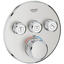 Змішувач прихованого монтажу для душу Grohe Grohtherm SmartControl 29121DC0 з термостатом на 3 виходи, суперсталь, фото №1