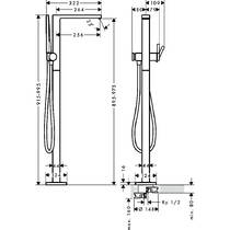Змішувач для ванни Hansgrohe Tecturis E 73445670 підлоговий, чорний матовий, фото №2