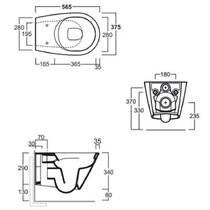 Унитаз подвесной  Simas Gambassi, GA18/F85 /GA004 безободковый с крышкой Soft Close черный матовый, фото №4