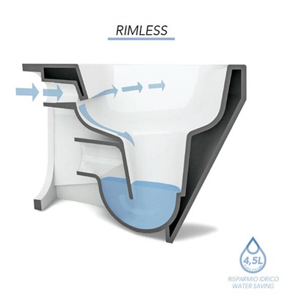 Унитаз подвесной Simas Gambassi, GA18/F85 /GA004 безободковый с крышкой Soft Close черный глянец, фото 2