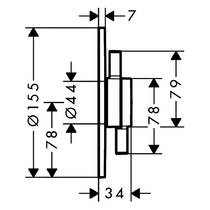 Змішувач прихованого монтажу для душу Hansgrohe DuoTurn S 75618140 бронза матовий, фото №2