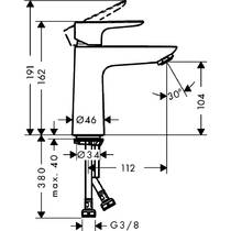 Змішувач для раковини Hansgrohe Talis E 71712340 хром чорний матовий, фото №2