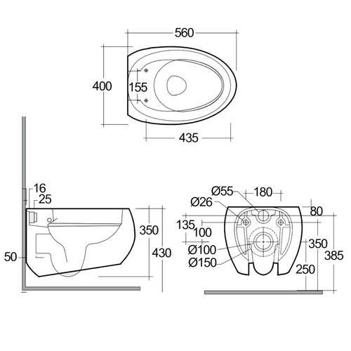 Унитаз подвесной Rak Ceramics CLOUD CLOWC1446504A + CLOSC3901504 с крышкой Duroplast, SLIM, Soft Close, Quick Release, безободковый, черный матовый, фото 5