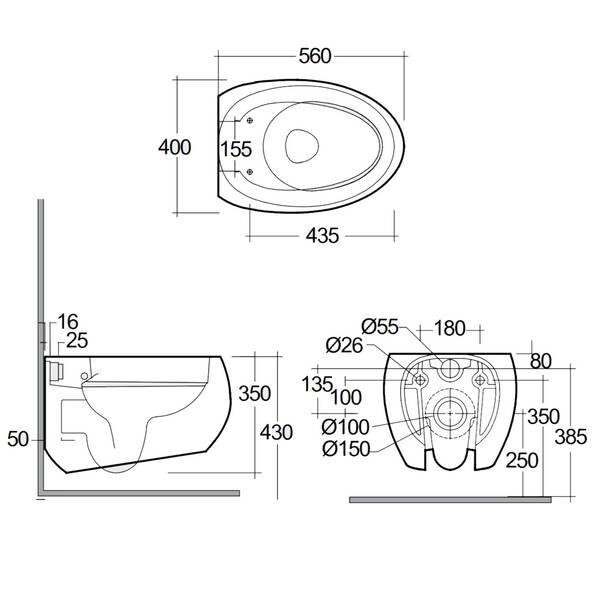 Унитаз подвесной Rak Ceramics CLOUD CLOWC1446504A + CLOSC3901504 с крышкой Duroplast, SLIM, Soft Close, Quick Release, безободковый, черный матовый, фото 5