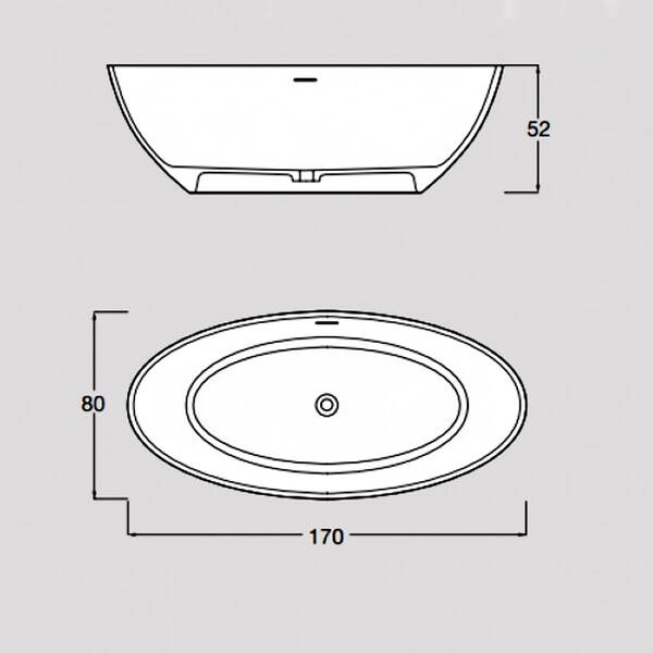 Ванна из искусственного камня Treesse Carezza V307BO 170х80 см, фото 2