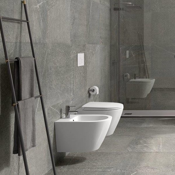RST23AWHA+ RESC0004 RESORT Унітаз підвісний з кришкою slim, безобідковий, білий (1 сорт)