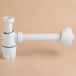 Сифон для раковини колбовий Devit DEV001666 з вбудованими ущільнювачами,  випуск d32, білий, фото 1