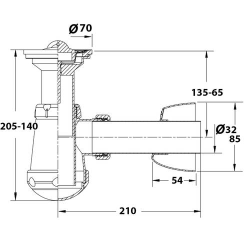 Сифон для раковини колбовий Devit DEV002646 білий, фото 2