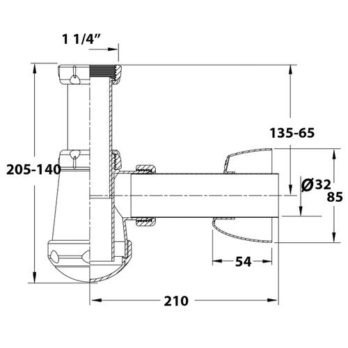 Сифон для раковини/біде колбовий Devit DEV004526 білий, фото 2