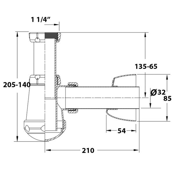Сифон для раковини/біде колбовий Devit DEV004526 білий, фото 2