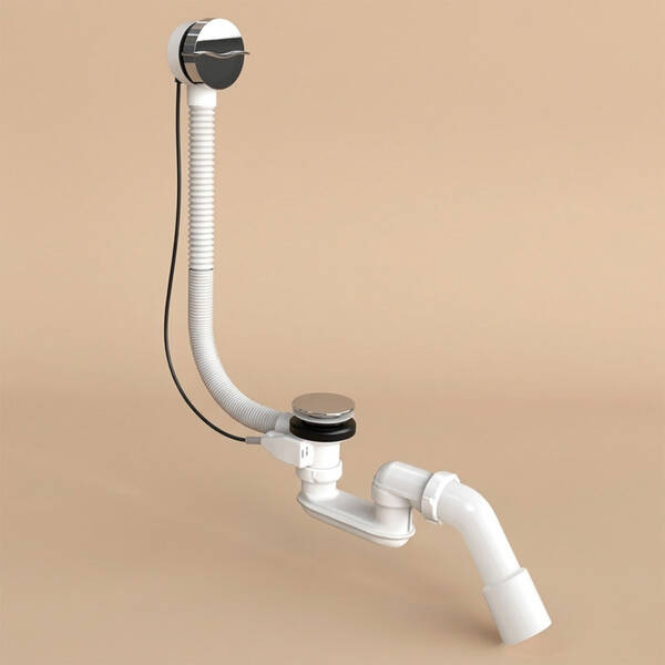 Сифон для ванны Devit DEV015748 с переливом, хром, фото 1