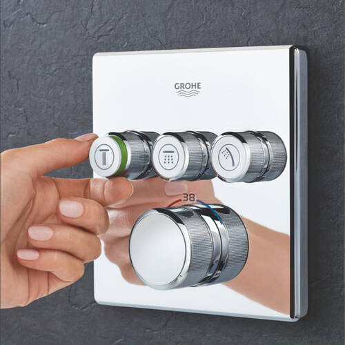 Душевая система скрытого монтажа с термостатом Grohe Grohtherm SmartControl UA26415SC6 на 3 потребителя, фото 8