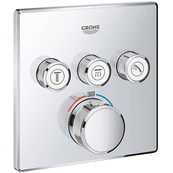 Душевая система скрытого монтажа с термостатом Grohe Grohtherm SmartControl UA26415SC6 на 3 потребителя, фото 2