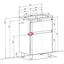 Тумба Аква Родос Акцент 7765 підлогова сірий мармур з раковиною Альфа 60 см, фото №2
