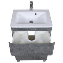 Тумба Аква Родос Акцент 7765 підлогова сірий мармур з раковиною Альфа 60 см, фото №6