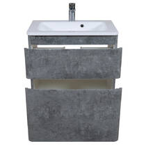 Тумба Аква Родос Акцент 7765 підлогова сірий мармур з раковиною Альфа 60 см, фото №5