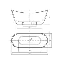 Ванна акрилова Cersanit ZEN DOUBLE 182X71, із сифоном та хромованим донним клапаном click-clack, білий глянець, фото №4