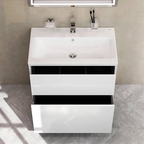 Тумба з раковиною AM.PM Like MGA-FSX07522WG-WCC0752WG підлогова 75 см, білий глянцевий, фото 5