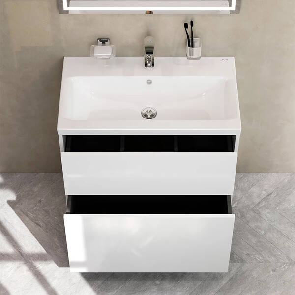 Тумба з раковиною AM.PM Like MGA-FSX07522WG-WCC0752WG підлогова 75 см, білий глянцевий, фото 5