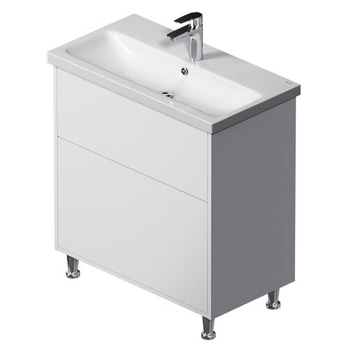 Тумба з раковиною AM.PM Like MGA-FSX07522WG-WCC0752WG підлогова 75 см, білий глянцевий, фото 1