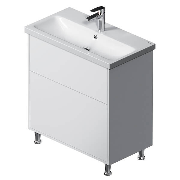 Тумба з раковиною AM.PM Like MGA-FSX07522WG-WCC0752WG підлогова 75 см, білий глянцевий, фото 1