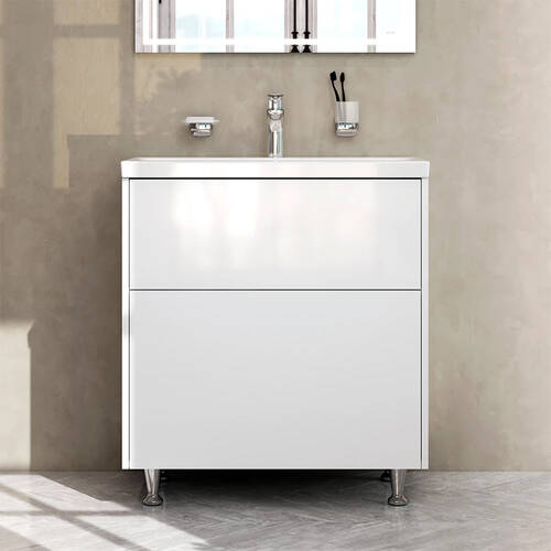 Тумба з раковиною AM.PM Like MGA-FSX07522WG-WCC0752WG підлогова 75 см, білий глянцевий, фото 4