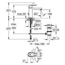 Змішувач для раковини Grohe Eurocube 23445AL0 графіт темний матовий, фото №2
