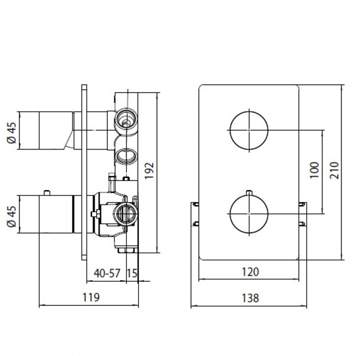 Z00002000094005 TEO LINE Зовнішня частина термостатичного змішувача, BRUSHED NICKEL (1 сорт)