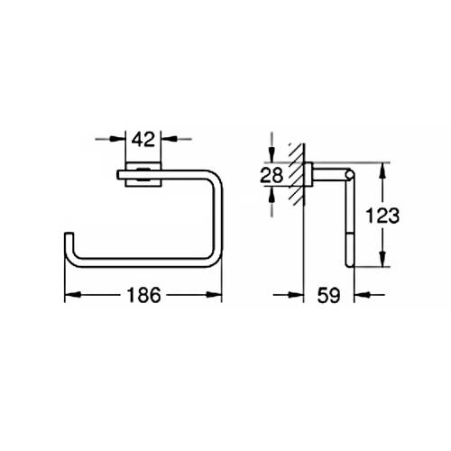 Тримач для рушників Grohe Essentials Cube 40510001 кільце, хром, фото 2