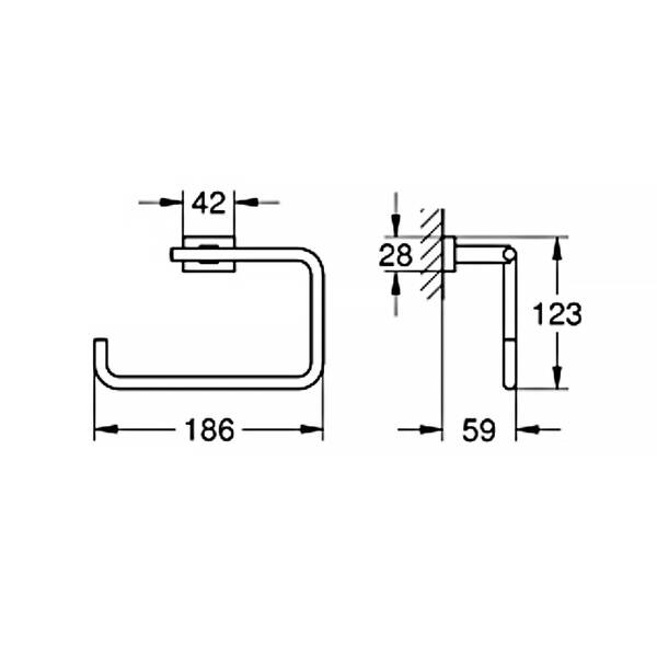 Тримач для рушників Grohe Essentials Cube 40510001 кільце, хром, фото 2