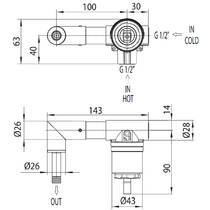 Внутренняя часть смесителя для раковины Bossini Z00801000000005, фото №2