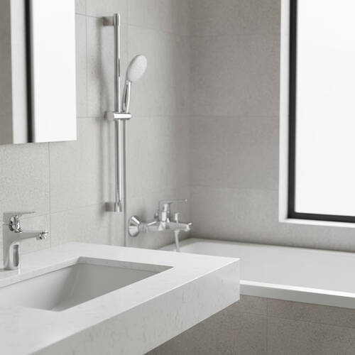 Набор смесителей для ванны и раковины Grohe Bau Flow UA121624S1 (3 в 1), фото 1
