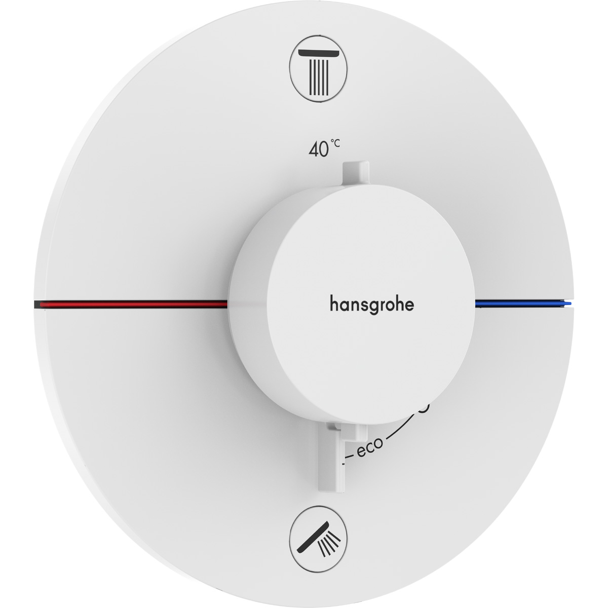 15554700 HG ShowerSelect Comfort S Зовнішня частина термостата на 2 споживачі, білий матовий (1 сорт)
