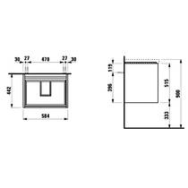 Тумба для раковины Laufen Lani H4035321122661 подвесная, серый глянец, фото №2