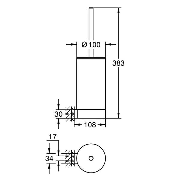 Щітка для унітазу Grohe Selection 41076AL0 графіт темний матовий, фото 2
