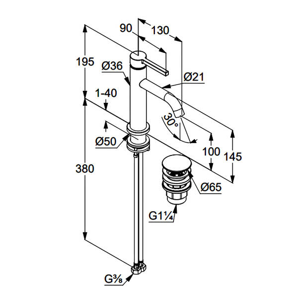 Змішувач для раковини Kludi Nova Fonte Pura 202885315, фото 2