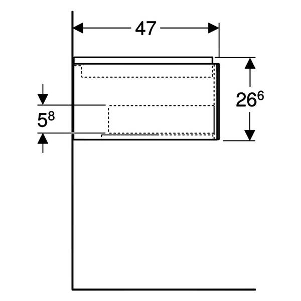 Тумба для раковины Geberit One 505.075.00.1 подвесная белый глянец, фото 4