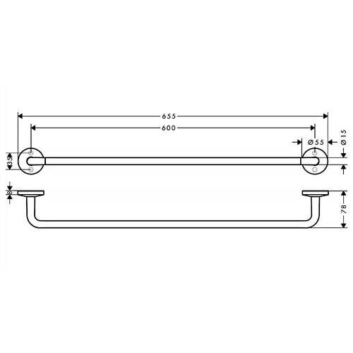 Тримач для рушників Axor Universal Circular 42860670 чорний матовий, фото 2